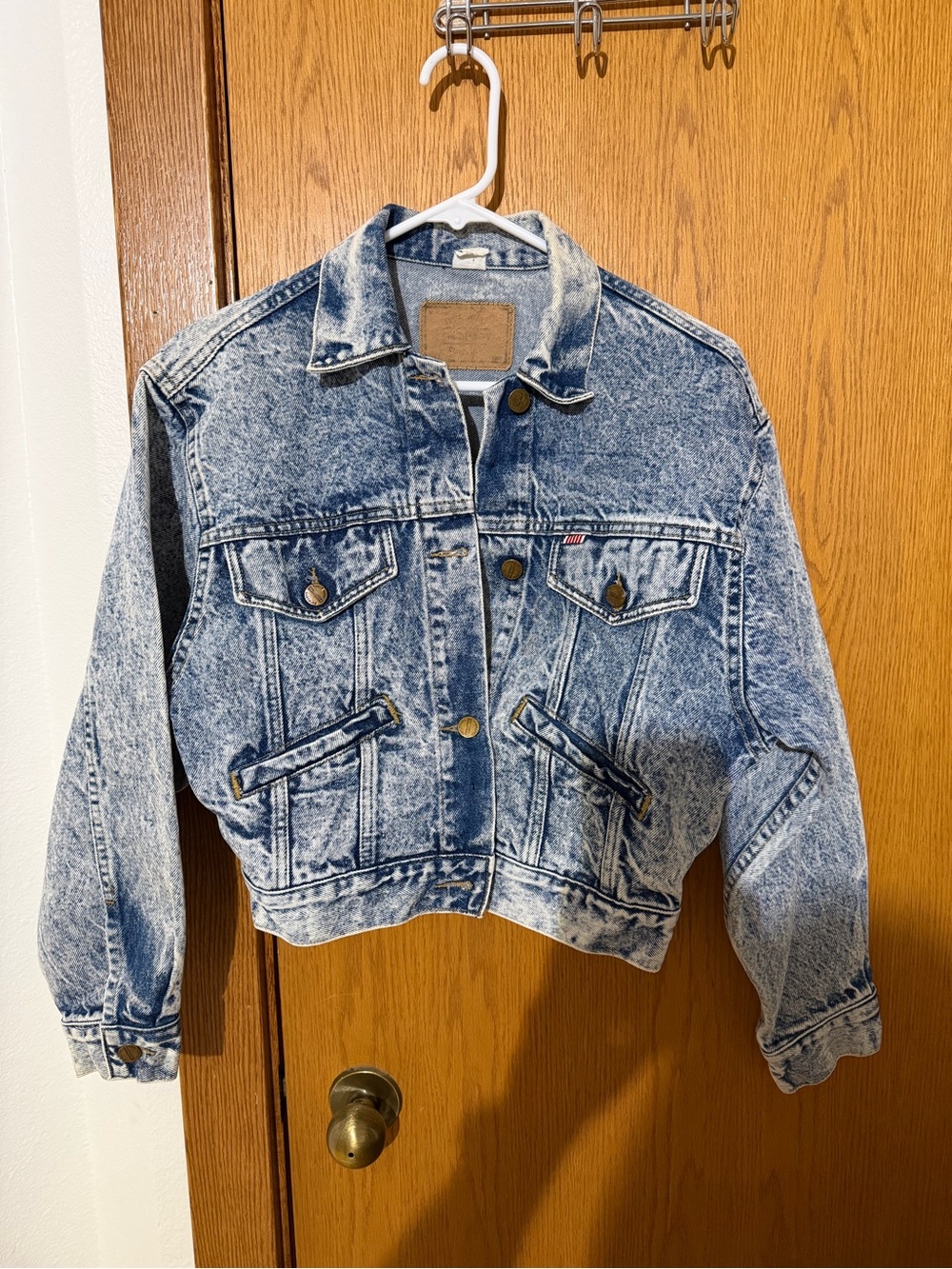 Vintage RARE palmettosAcid Wash Blue Cropped Jean Jacket - Classic Denim Styling